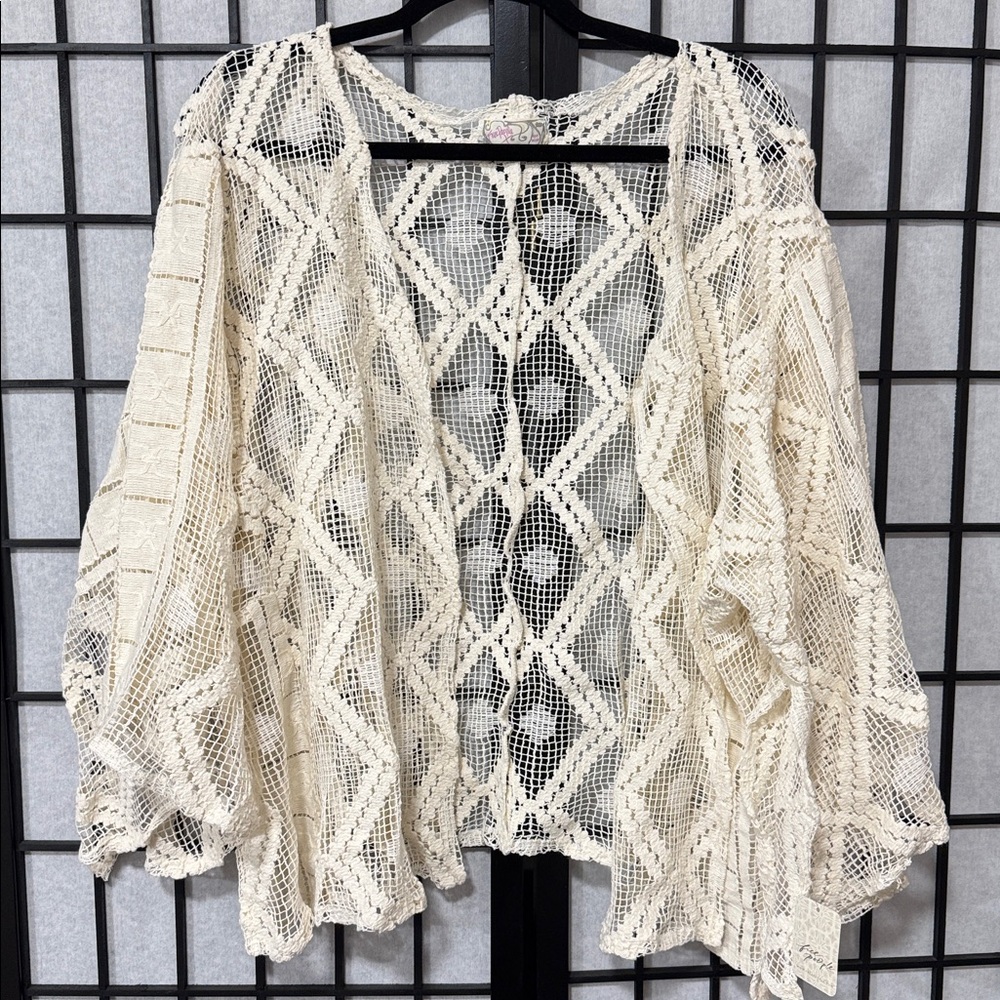 free people of the coast crochet layer ivory - Picture 3 of 11